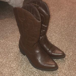 Rampage cowgirl boots- dark brown